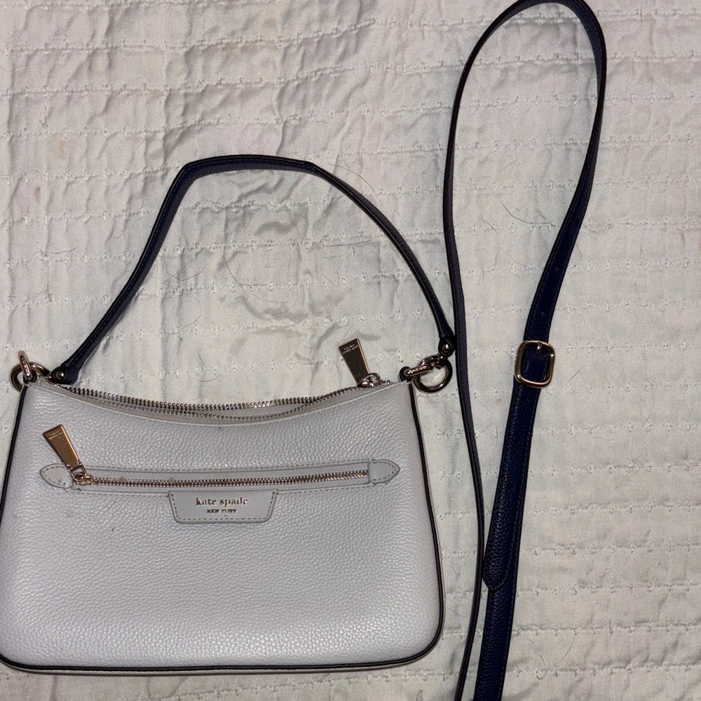 Kate Spade light blue and navy  Leather Shoulder Bag